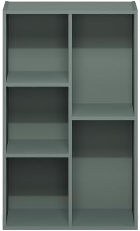 Furinno LUDER Book Shelf, 5-Cube Bookshelf, Reversible Bookcase, 9.4 x 19.5 x 31.5, Easy Assembly, for Living Room, Bedroom, Home Office, Sage Green - Image 7