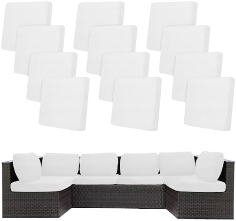 12 Piece Outdoor Cushion Covers, Patio Sofa Cushion Covers, Stretch Fit by BIETYONE