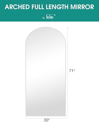 Full Length Mirror, 71''x30'' Floor Mirror with Stand, Arched Wall Mounted Mirror, Large Full Body Mirror with Aluminum Frame Hanging or Leaning for Bedroom, Living Room, Cloakroom (White) - Image 3