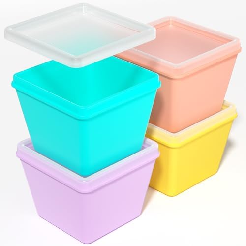 Gemice 1-Cup Silicone Freezer Molds with Lids, Individual 4-Pack by GemiceBeautyTools