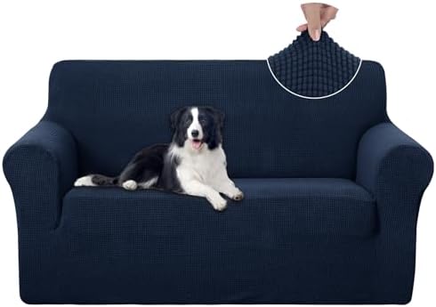 U-NICE HOME Loveseat Cover Stretch Couch Cover Sofa Slipcover, Navy by U-NICEHOME