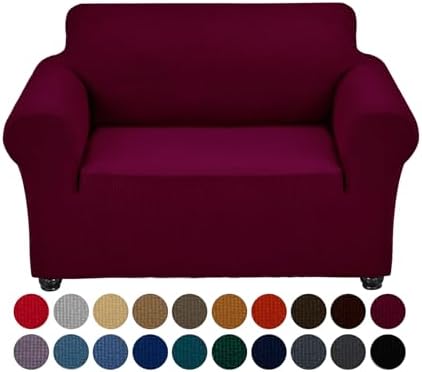 Joccun Stretch Chair Couch Cover,1-Piece Sofa Slipcover Spandex Jacquard Fabric Sofa Covers with Elastic Bottom,Washable Furniture Protector for Dogs,Cats,Kids(Armchair,Burgundy) by Joccun