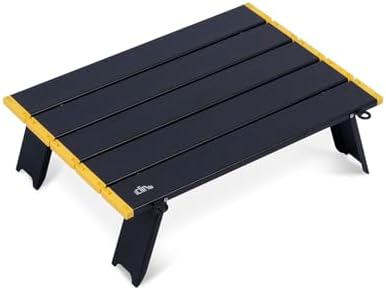 iClimb Ultralight Compact Mini Beach Picnic Folding Alu. Table with Carry Bag, Two Size (Black - S) by iClimb