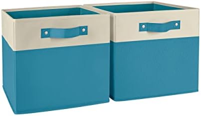 RiverRidge Kids storage bins - 10.5 Cube Storage Organizer with Handles - Turquoise Two-Tone closet organizers and storage for Toys, Shoes & More – Fits RiverRidge Cabinets by RiverRidgeHome