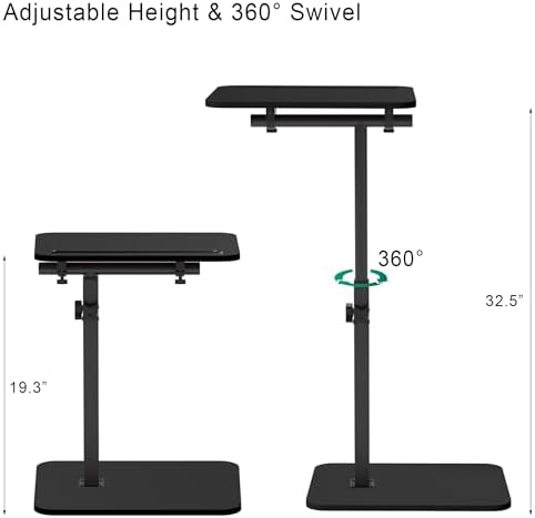 360° Swivel Sofa Side Table for Couch, Set of 2 - Image 6