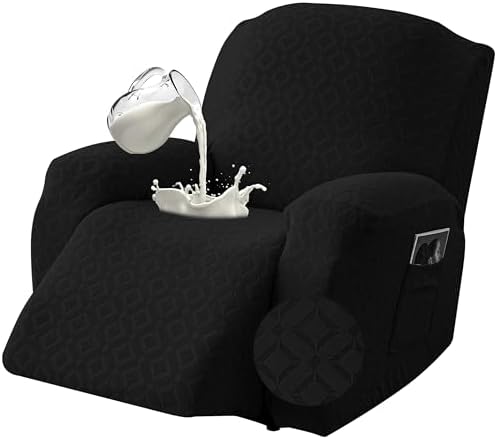 Genina Waterproof Recliner Chair Cover,1 Seat Couch Cover,Black by Genina