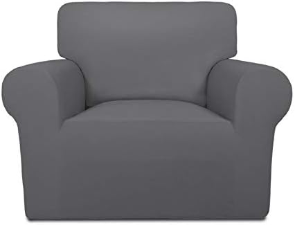 PureFit Super Stretch Chair Covers Fleece Couch Covers for Sofa Gray by PureFit