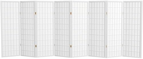 4 ft. Short Window Pane Shoji Screen - White - 8 Panels by RedLantern