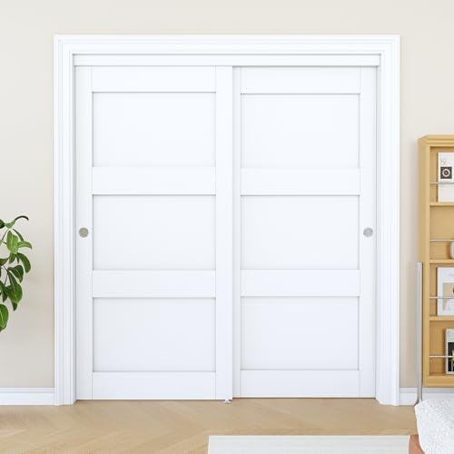 Sliding Closet Door 72"x80", 3 Panel Interior Closet Door, Need to Assemble - Image 3