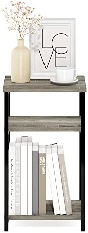 Furinno JUST 3-Tier Metal Frame Telephone Table, French Oak - Image 4