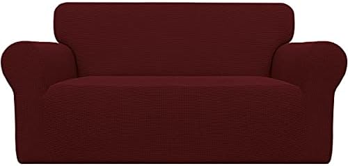Easy-Going Stretch Loveseat Couch Covers Washable Wine by Easy-Going