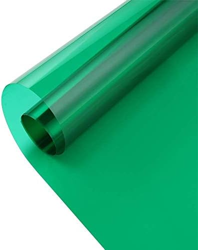 Transparent Decorative Window Film Anti UV Colorful Adhesive Vinyl Heat Insulation Solar Window Tinting Sheets Glass Film for Christmas Home Decoration,60Inch x 10Feet, Green - Image 2