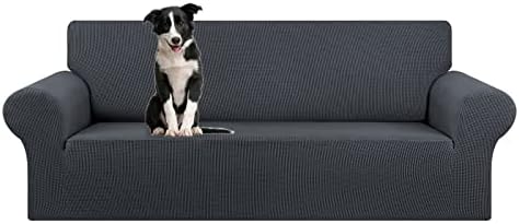 KEKUOU Stretch Oversized Couch Covers for Sofa Slipcover,Charcoal by KEKUOU