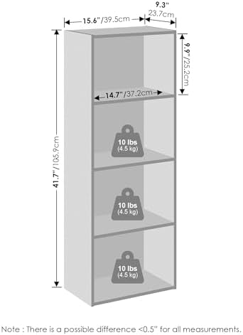 Furinno Reed Closet Organizers and Storage, 4-Tier Closet Organizer, Open Shelf Closet Storage, for Wardrobe, Bedroom, Living Room, White - Image 3