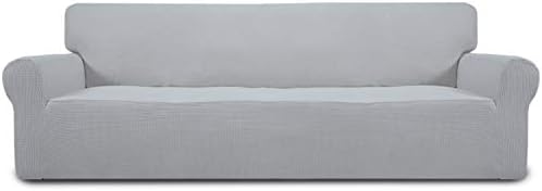 Easy-Going Stretch 4 Seater Oversized Sofa Couch Cover Silver Gray by Easy-Going