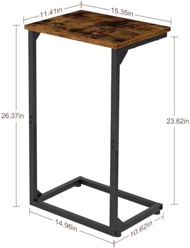 AMHANCIBLE Couch Side Table for Sofa, 26.37" Tall C Shaped End Table - Image 3