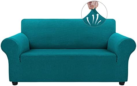 Asnomy Stretch Couch Covers Washable,loveseat Cover Slipcovers,Peacock Blue by Asnomy