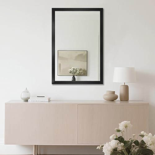 Bathroom Mirror for Over Sink 36x24 Inch Rectangular Wall Mirror, Black - Image 3
