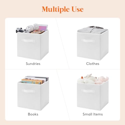 Lifewit Storage Cubes, 11 Inch Organizer Bins, 18L White, 6 Packs - Image 5