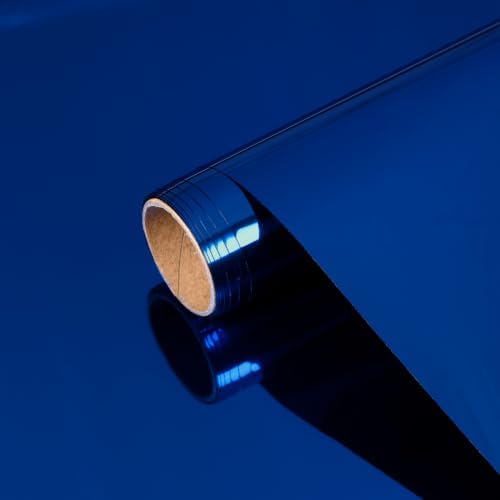Sapphire Glossy Metallic Wallpaper Reflective Flexible Mirror Sheet Kitchen Non Glass Adhesive Vinyl Contact Paper for Cabinets Peel and Stick Blue Stickers for Appliance Crafts 15.7''x80'' - Image 7
