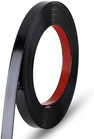 Gaahing 196.8" x 0.5" Shiny Black Molding & Wall Trim, Flexible Peel and Stick Decorative Strip for Tile, Mirror, Ceiling, Floor, Panel, Cabinet by Getallthemoldingtrimsyoulike