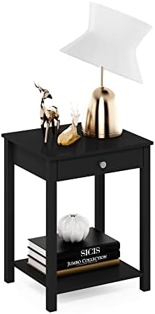 Furinno Classic Side Table with Drawer, 1 Pack, Americano by Furinno-FitsYourSpaceFitsYourBudget
