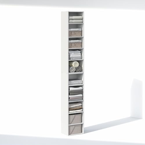 Furinno PASIR 10-Tier Closet Organizers and Storage, Open Shelf, Storage Organizer, 12-Inch Width, for Closet, Bedroom, White - Image 4