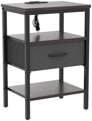 SUPERJARE Nightstand Set of 2 with Charging Station, USB-C Port, End Tables - Image 5
