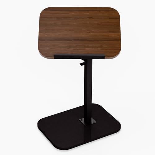 Foldable End Table,17"-31" Adjustable Height,Swivel and Turnable Desktop,TV Tray,Side Table for Small Spaces,Black Walnut (Black Walnut, 15.7" x 11.8") by WelcometoPzewMo