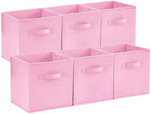 Lifewit Storage Cubes, 11 Inch Organizer Bins, 18L Pink, 6 Packs by Lifewit