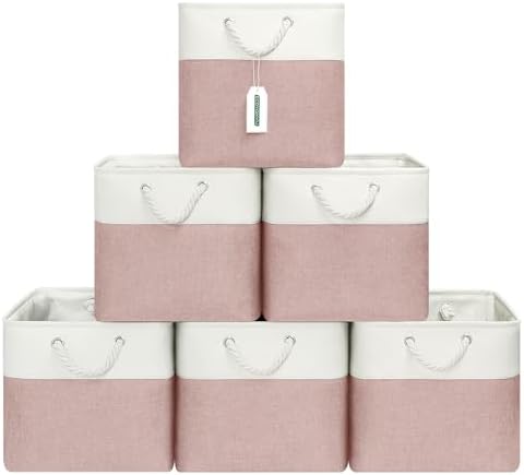 ECDYQXVU 13x13x13 Inch Storage Cube Bins Foldable Organizer Baskets 6 Pack by ECDYQXVU