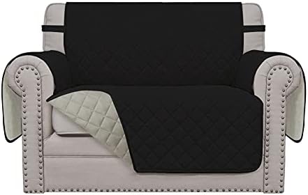 Easy-Going Reversible Couch Cover, Oversized Chair, Black/Beige by Easy-Going