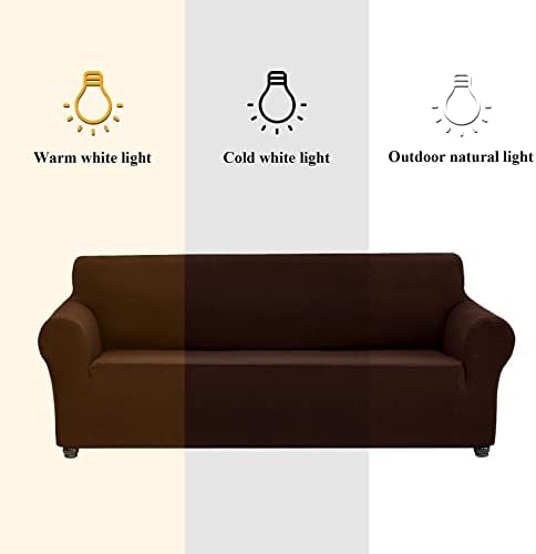 Joccun Stretch Chair Couch Cover,1-Piece Sofa Slipcover Spandex Fabric Sofa Covers with Elastic Bottom,Washable Furniture Protector for Dogs,Cats,Kids(Armchair,Chocolate) - Image 3