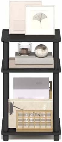Furinno Turn-N-Tube 3-Tier Toolless Side Table, Compact, Dark Americano - Image 6