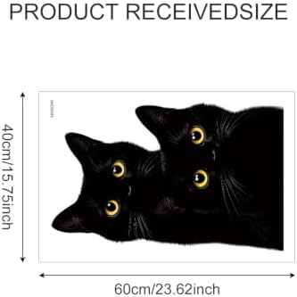 Black Cat Halloween Wall Decals Peel and Stick, Cute Spooky Cat Wall Stickers, Removable Vinyl Halloween Wall Decor, Moon Bat Pumpkin Wall Art for Bedroom Living Room Window Party Decorations - Image 2