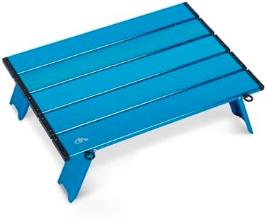 iClimb Ultralight Compact Mini Beach Picnic Folding Alu. Table with Carry Bag, Two Size (Blue - S) by iClimb