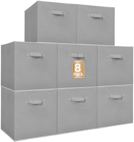 STORAGE MANIAC Storage Cubes, 13 Inch 8 Pack Collapsible Fabric Shelf Bins by STORAGEMANIAC