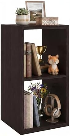 WannabeMyself【2026 Wooden Thick Frame】 2 Cube Storage Organizer with Anti-Tipping Kits, Reversible Open Back Book Shelf,Bookcase for Living Room,Bedroom,Entrance Hall,Office,11.6×24.7×13.1,Chocolate by WannabeMyself