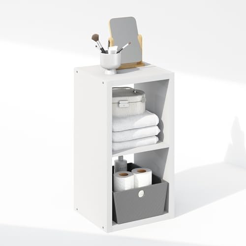 Furinno Cubic Extra Thick 2-Cube Closet Organizers and Storage, White - Image 5