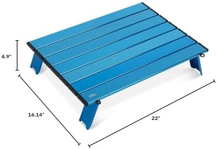 iClimb Ultralight Compact Mini Folding Alu. Table (Blue - L) - Image 3