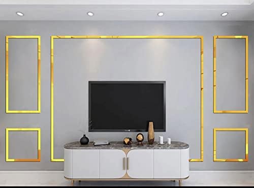 15 Pcs Self-Adhesive Flexible Molding Trim, Vibrant Mirror Like Stickers, Removable Decals Stickers for Wall Frames/Wallpaper Border/Waist Lines(Gold) - Image 2