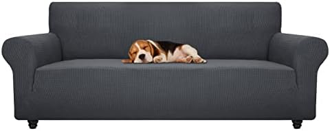 ZNSAYOTX Stretch Oversized Couch Cover Universal Sofa Covers for Living Room Dogs Pet Furniture Protector Spandex Extra Large Sofa Slipcovers with Anti Slip Foam Sticks (Dark Grey, XL Sofa) by ZNSAYOTX