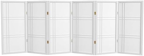 3 ft. Short Double Cross Shoji Screen - White - 6 Panels by RedLantern