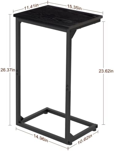 AMHANCIBLE Couch Side Table, 26.37" Tall C Shaped End Table Set of 2 - Image 3