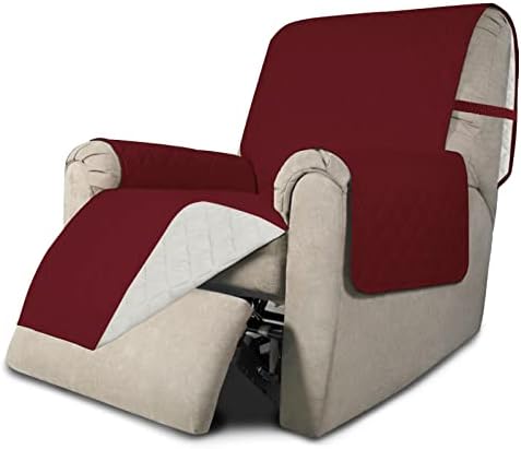 Easy-Going Reversible Couch Cover, Recliner 22 in, Christmas Red/Ivory by Easy-Going