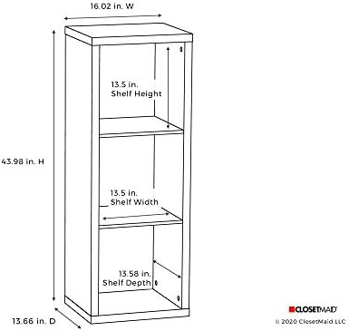 ClosetMaid 3 Cube Storage Shelf Organizer Bookshelf with Back Panel, Easy Assembly, Wood, Black Walnut - Image 3
