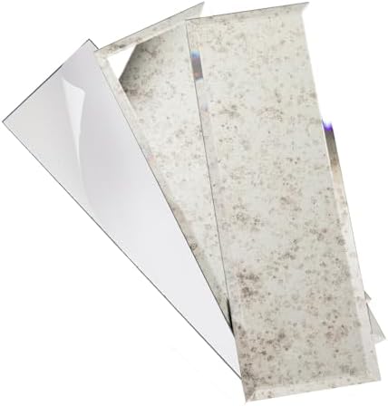 Diflart Peel and Stick Mirror Backsplash, Light Antique, 3x10 Inch, Beveled Mirror Subway Kitchen Bar Wall Tile (5 Sq.ft, 24 Pcs) by Diflart
