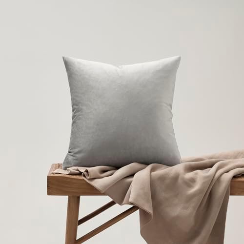 GIGIZAZA Silver Grey Velvet Throw Pillow Covers 18x18 Pack of 2 - Image 7