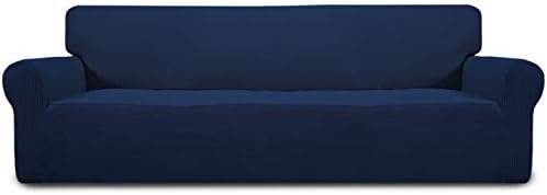 Easy-Going Stretch 4 Seater Oversized Sofa Couch Cover Navy by Easy-Going