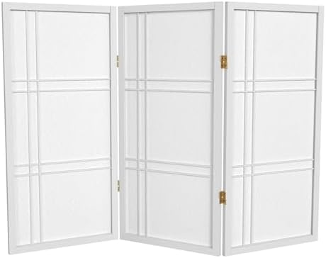 3 ft. Short Double Cross Shoji Screen - White - 3 Panels by RedLantern